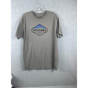 Patagonia Slim Fit Shirt Size L Gray Short Sleeve Tee Outdoors‎ Hiking Fishing